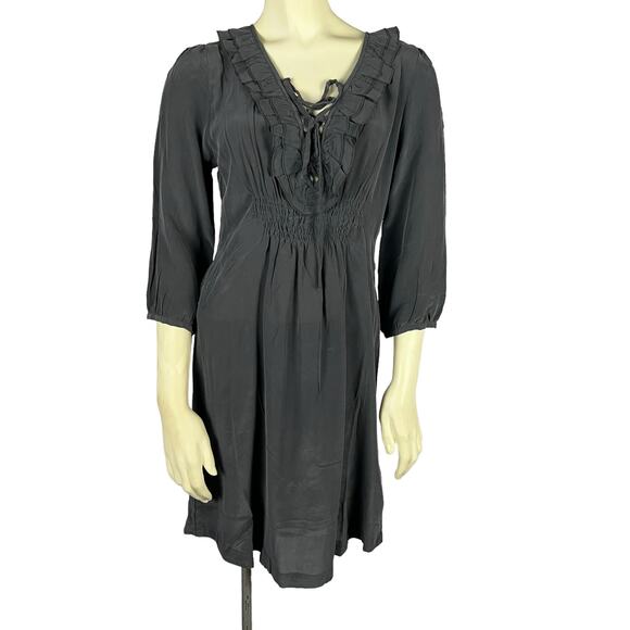 Dept. Silk Black silk dress new NWT size large - Picture 4 of 11